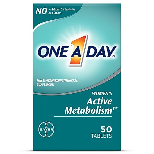 One A Day Women’s Active Metabolism Multivitamin, Supplement with Vitamin A, C, D, E and Zinc for Immune Health Support*, Iron, Calcium, Folic Acid & more, 50 Count