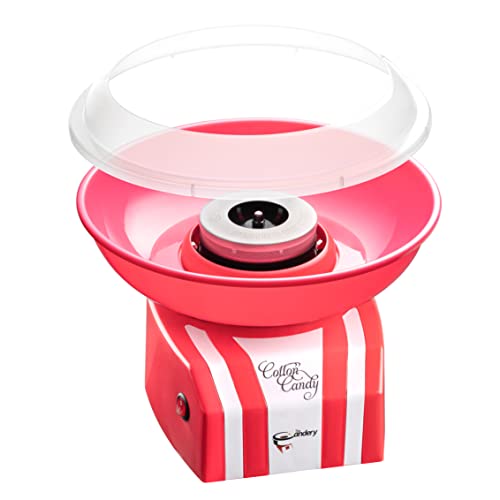 The Candery Cotton Candy Machine - Bright, Colorful Style- Makes Hard and Sugar Free Candy, Sugar Floss, Homemade Sweets for Birthday Parties - Includes 10 Cones & Scooper