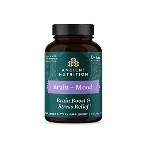 Stress Relief and Brain Supplement by Ancient Nutrition, Brain and Mood, Made with Ashwagandha, Lion