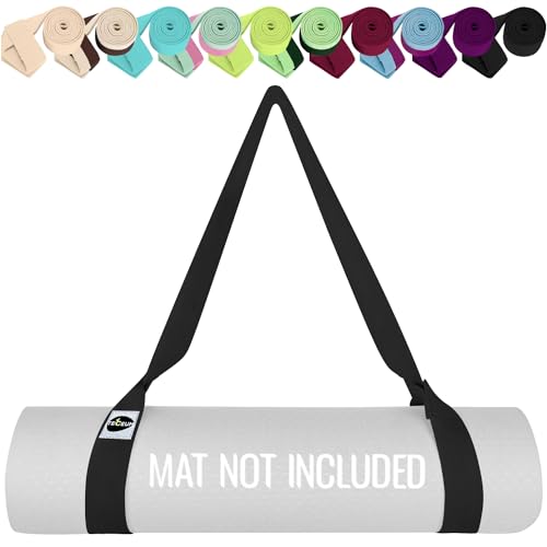 TECEUM [NEW 2024] Yoga Mat Strap – 15+ Colors – Adjustable Mat Holder Sling For All Mats [Mat Not Included]