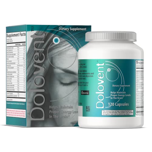 Dolovent - Natural migraine Relief with Magnesium for Migraines, Vitamin B2 400mg, CoQ10 - Dietary Supplement for Brain Health - 1 Bottle