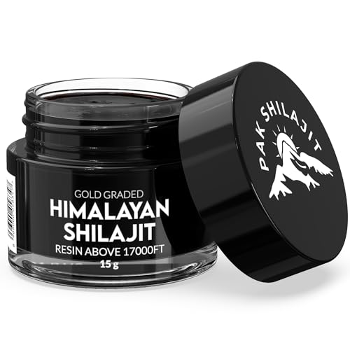 PakShilajit Pure Himalayan Shilajit Resin 45 Days Natural Dried & Gold Graded Shilajit Above 17000FT 15Gram Purified & Organic, 85 Plus Natural Essential Minerals, Rich in Fulvic Acid and Humic Acid