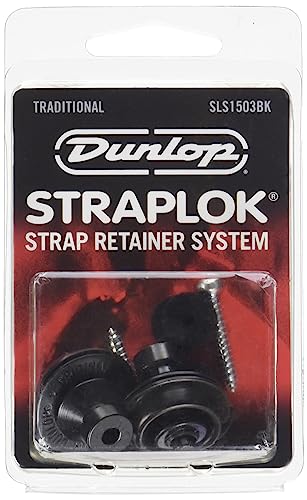 JIM DUNLOP Straplok® Traditional Strap Retainer System, Black, Large