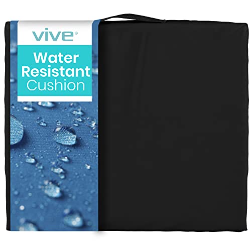 Vive Waterproof Wheelchair Cushion for Pressure Relief (18x16x3) - Washable Cover Incontinence Protection for Elderly Adults & Seniors - Memory Foam Gel Pad for Recliners, Office Chairs, Car, Travel