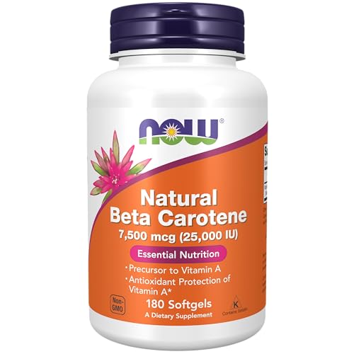 NOW Supplements, Natural Beta Carotene 25,000 IU, Essential Nutrition, 180 Softgels