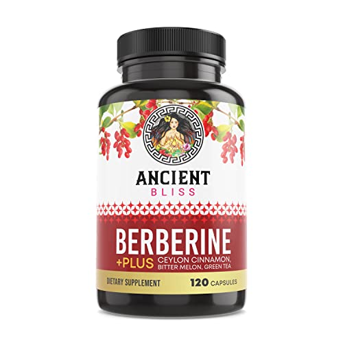 Ancient Bliss Berberine HCL 1200mg with Ceylon Cinnamon, Bitter Melon, and Green Tea Extract - 120 Capsules - Supports Immune System