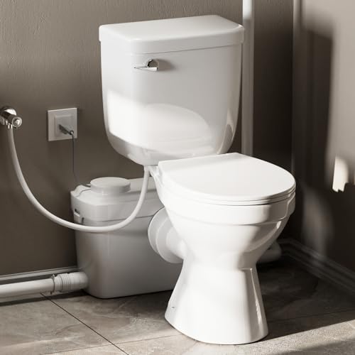 Pro 600W Macerating Toilet : Advanced Upflush Feature, Durable, Space-Saving Design with Soft-Closing Seat & Extension Pipe - Ideal for Basement Systems & Bathroom Pump Systems by MaceratingFlo