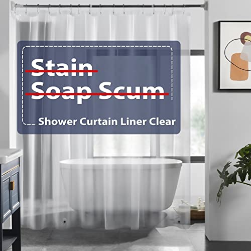 LOVTEX Clear Shower Curtain Liner with Magnets, Plastic Shower Liner Waterproof, 72x72 Lightweight Shower Curtains for Bathroom(4G Clear, 1PC) 1