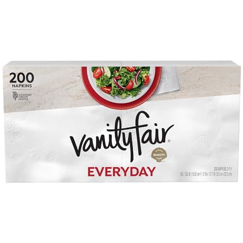 Vanity Fair Everyday Napkins, 200 Count (Pack of 1) (Packaging Design May Vary)