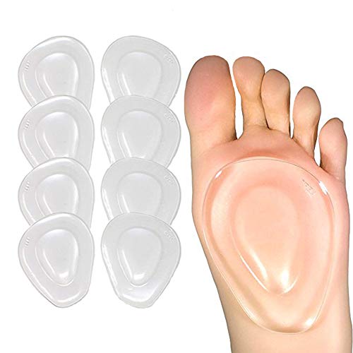 Metatarsal Pads Ball of Foot Cushions 8 Pack Gel Ball Feet Pads Mortons Neuroma Callus Foot Pain Relief Bunion Forefoot Support for Women Men