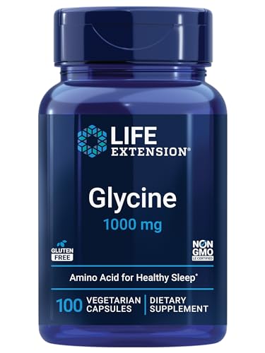 Life Extension Glycine 1000 mg, Promotes Relaxation, Healthy Sleep, Amino Acid, Gluten-free, Non-GMO, Vegetarian, 100 capsules