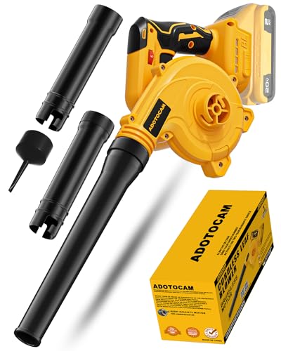 ADOTOCAM Leaf Blower, Cordless Leaf Blower for DeWalt 20V Battery, Upgrade Brushless Motor, 6 Variable Speed Up to 130MPH, Handheld Electric Blowers for Lawn Care/Dust(Battery Not Included)