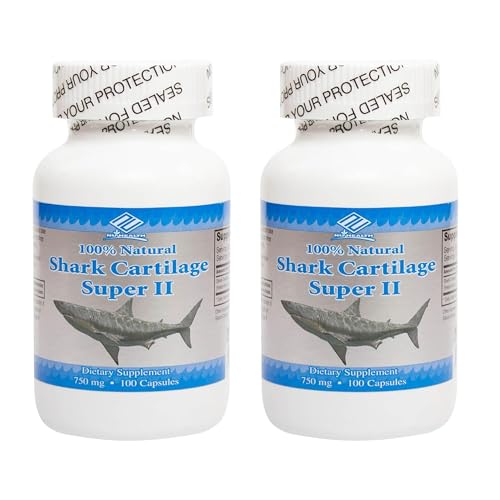 VIUS NATURAL 2X Cartilago de Tiburón para Articulaciones, Huesos, Pelo, Piel y Uñas Reuma Artritis,750mg, 100x2=200 Capsulas