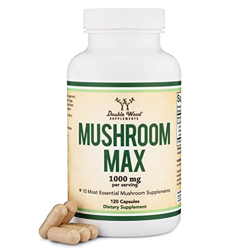 Mushroom Blend Supplement - 1,000mg Top 10 USA Grown Mushrooms (Lion