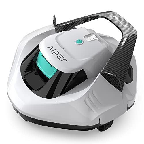 AIPER Seagull SE Cordless Robotic Pool Cleaner, Pool Vacuum Lasts 90 Mins, LED Indicator, Self-Parking, Ideal for Flat Pools up to 30 Feet in Length- White