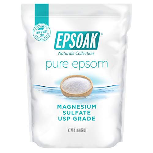 Epsoak Epsom Salt 19 lb Resealable Bulk Bag, Magnesium Sulfate USP. Unscented, Made in The USA, Cruelty-Free Certified