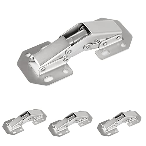 DOBOGA 4-Pack Hidden Hinges for Cabinet Doors Frameless, Concealed Cabinet Hinges, Surface Mount Hinges