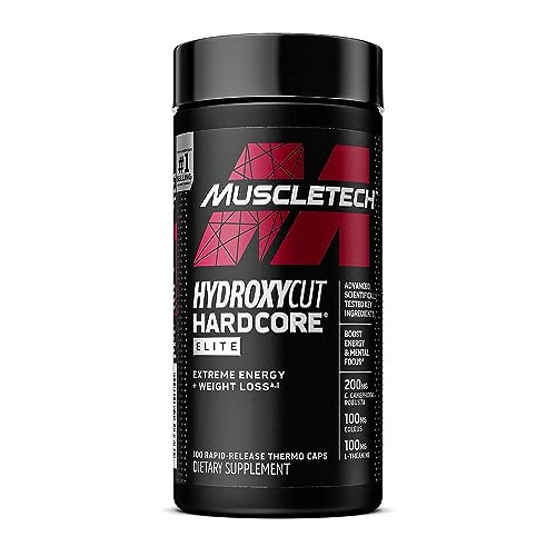 Hydroxycut Hardcore Elite | Maximum Intensity Supplement Pills | Focus + Energy Pills | 100 Pills