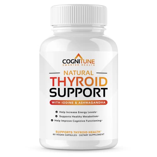 Thyroid Support Complex Supplement - Thyroid Support for Women and Men - Boost Energy, Focus, Metabolism - Iodine Supplements for Thyroid + B12, Selenium, Zinc, Copper, Ashwagandha, L-Tyrosine & More