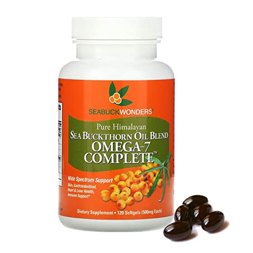 SeabuckWonders Sea Buckthorn Oil Blend, Omega-7 Complete, Max Potency, 120 Count Softgels