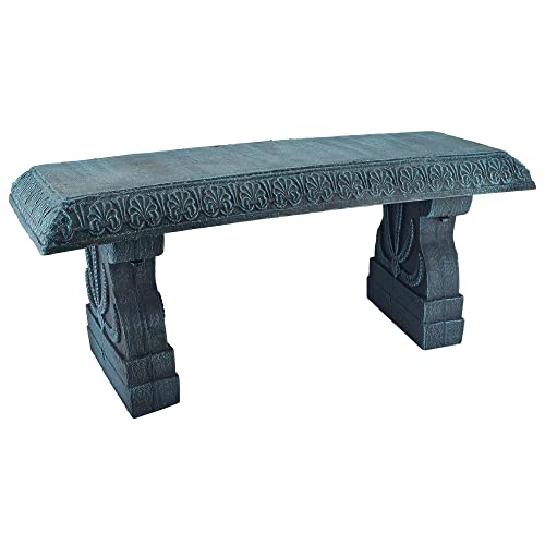 Arcadia Garden Products BE01 Fiberclay Garden, Outdoor Bench, Patio Seating for Front Porch Park Outside Furniture Decor, Brushed Teal