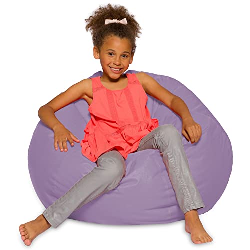 Posh Creations Bean Bag Chair for Kids, Teens, and Adults Includes Removable and Machine Washable Cover, Heather Lavender, 38in - Large