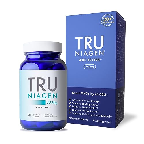 TRU NIAGEN 300mg | Patented Nicotinamide Riboside NAD+ Supplement | NR Supports Cellular Energy Metabolism & Repair, Vitality, Healthy Aging of Heart, Brain & Muscle (90 Daily Servings)