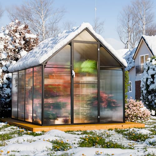Polycarbonate Greenhouse, 8x6 ft Greenhouses for Outdoors, Green House Kit, Heavy Duty Walk in Green Houses for Backyard Outside Garden, Greenhouse for Outside, Green House for Outdoor, Greenhouse Kit