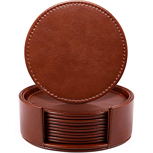 LAMOTI Leather Coasters for Drinks, 4