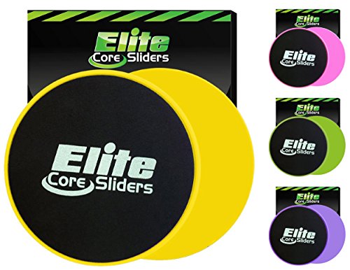 Elite Sportz Core Sliders for Working Out - Pack of 2 Compact, Dual Sided Gliding Discs for Full Body Workout on Carpet or Hardwood Floor - Fitness & Home Exercise Equipment - Small Gift for Athletes