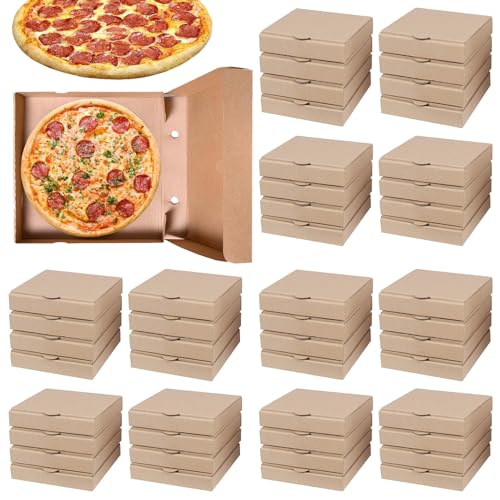 RHBLME 30 Pack Kraft Pizza Boxes Bulk, 7.3