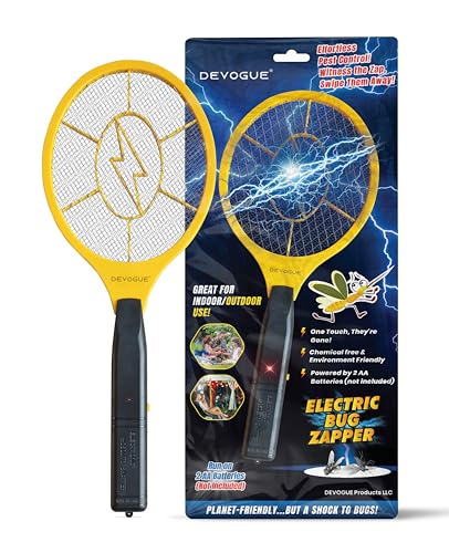 DEVOGUE® Electric Fly Swatter Bug Zapper Battery Operated Flies Killer Indoor & Outdoor Pest Control Mosquito and Insect Catcher Racket