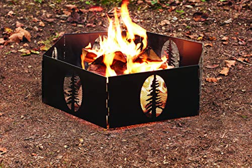Oregon Trail - Portable/Foldable Campfire Pit Ring - 6 Panels with Carrying Case