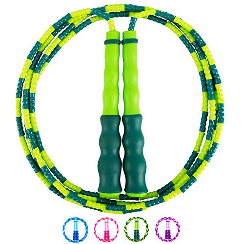 Amble Jump Rope Soft Beaded Segment Jump Rope - Adjustable for Men, Women and Kids - Tangle-Free for Keeping Fit, Training, Workout and so on - 9 Ft