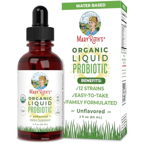 Probiotics for Women Men & Kids | USDA Organic Probiotics for Digestive Health | Acidophilus Probiotic | Gut Health & Immune Support Supplement | Vegan | Non-GMO | Gluten Free |Liquid | 2 Fl Oz