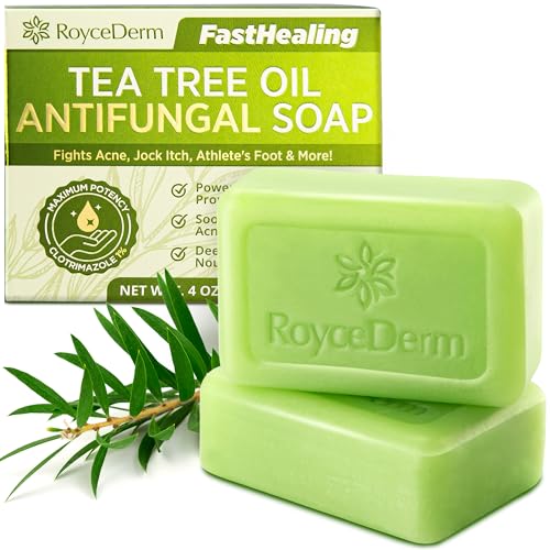 Roycederm Antifungal Antibacterial Tea Tree Soap: Antifungal Antibacterial Treatment for Face & Body Acne, Athlete