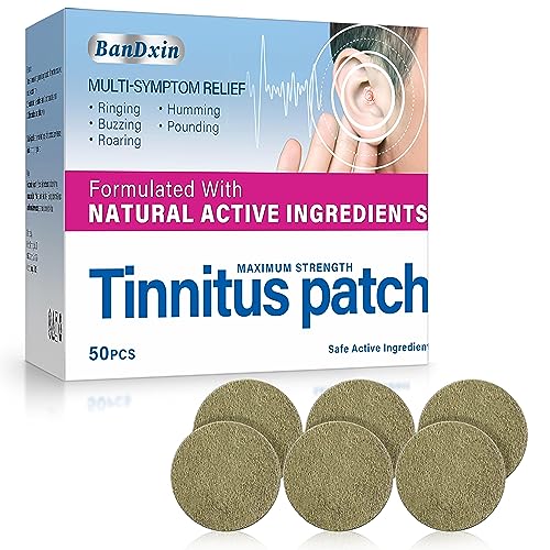 Tinnitus Relief for Ringing Ears, 50Pcs Tinnitus Relief Patches with Natural Herbal Formulation, for Improves Loss & Boost Blood, Tinnitus Relief, Comfort & Gentle, Solve Tinnitus for Women Men