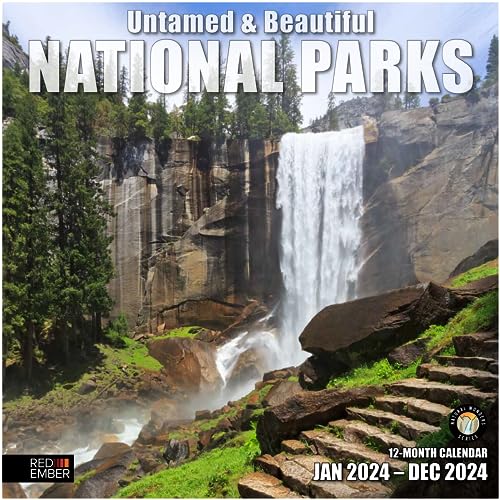 RED EMBER Untamed & Beautiful National Parks 2024 Hangable Monthly Wall Calendar | 12