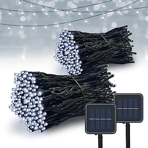 Vimorg Solar String Lights Outdoor, 2 Pack 79FT 200 LED Waterproof Solar Christmas Lights with 8 Lighting Modes for Tree Yard Garden Party Xmas Decorations