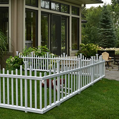 Zippity Outdoor Products ZP19001 No Dig Madison Vinyl Picket Fence, White, 30