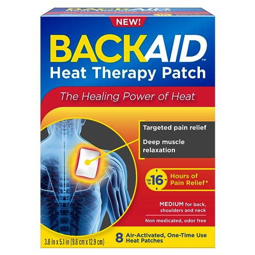 Backaid Heat Therapy Patch, Air-Activated Therapeutic Heat, Medium for Back, Shoulders, and Neck Pain Relief, 8 Count