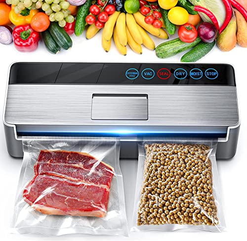 Vacuum Sealer Machine, Full Automatic Food Sealer (95Kpa), vacuum sealers bags, Air Sealing System Dry, Moist Food Preservation Modes, Lab Tested, LED Indicator Lights