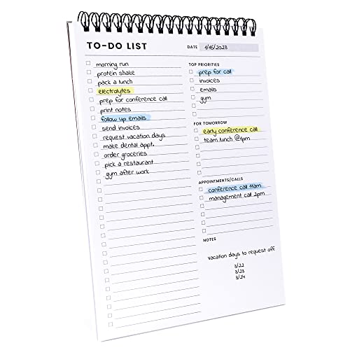 To Do List Notepad: With Multiple Functional Sections - 6.5 x 9.8