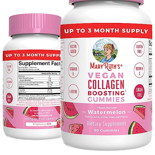 MaryRuth Organics Collagen Boosting Gummy for Hair Skin & Nails | Joint Support | Vegan, Non-GMO, Gluten Free | 90 Count