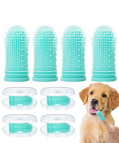 Mr. Pen- Dog Finger Toothbrush, 4 Pack, 360º Dog Toothbrush, Dog Tooth Brush, Finger Toothbrush for Dogs, Dog Toothbrush Finger, Puppy Toothbrush, Pet Toothbrush, Finger Brush for Dogs Teeth