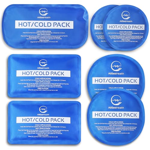 Reusable Ice Packs – Convenient Hot and Cold Ice Packs for Injuries Reusable – 7 Piece Flexible Ice Packs in Multiple Shapes and Sizes – Multi Use Ice Pack for Back Pain Relief, Neck, Shoulder