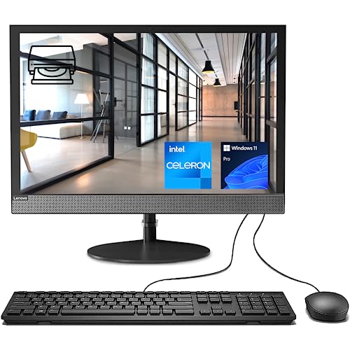 Lenovo V130 All-in-One Business Desktop, 19.5” HD+ Display, Intel Celeron J4025, 16GB RAM, 512GB PCIe SSD, DVD-RW, Wi-Fi, Webcam, HDMI, Wired Keyboard & Mouse, Windows 11 Pro