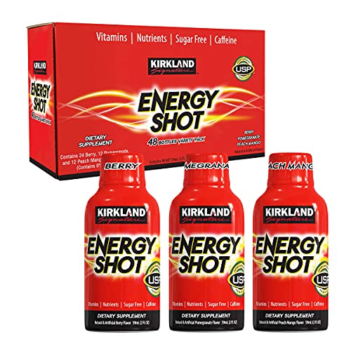 Kirkland Signature Energy Shot, Dietary Supplement: 48 Bottles Variety Pack of 2 Fl Oz