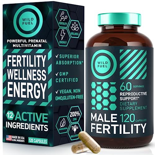 Fertility Supplements For Men Prenatal Vitamin - Maca Root, Ashwagandha, L Arginine, Zinc, Plus Naturals Conception Men Fertility Vitamins and Male Fertility Support Supplements - 120Caps for 2 Months