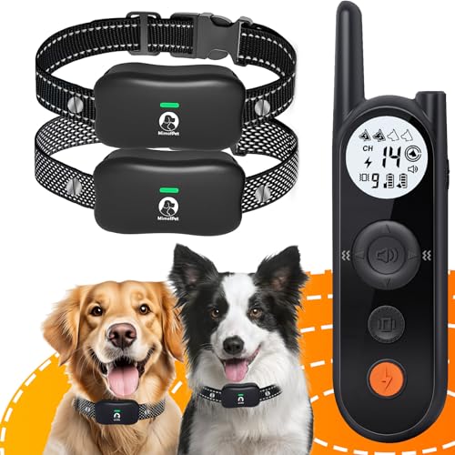 MIMOFPET Wireless Dog Fence System for 2 Dogs - Up to 3500ft Adjustable Electric Fence for Dogs,Waterproof Dog Training Collar Rechargeable,Pet Containment System for Large Medium Dogs